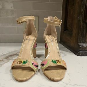Gianni Bini summer heels with fruit embellishments! Super cute and fun!